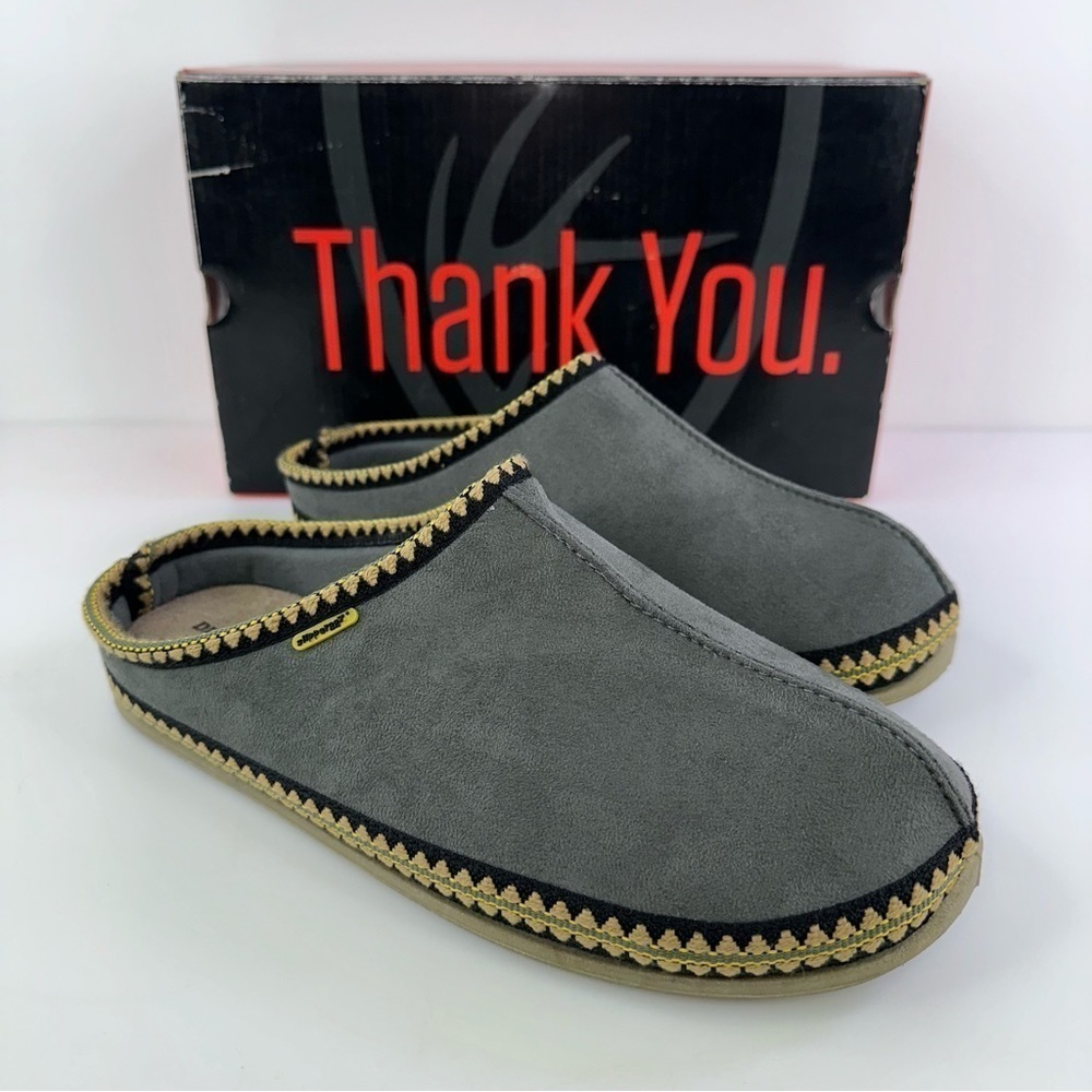 Deer Stags Men's Wherever Slipper Grey, Size 10M New